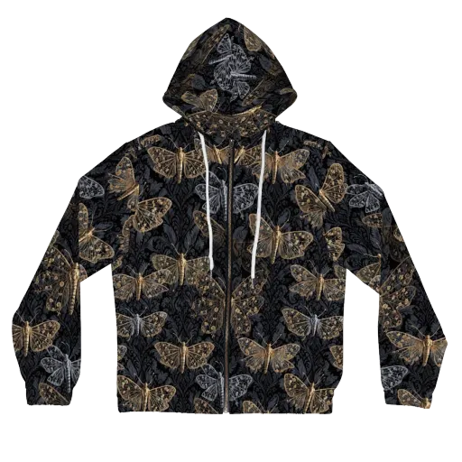 Gilded Nightwing on a Women's Full-Zip Hoodie