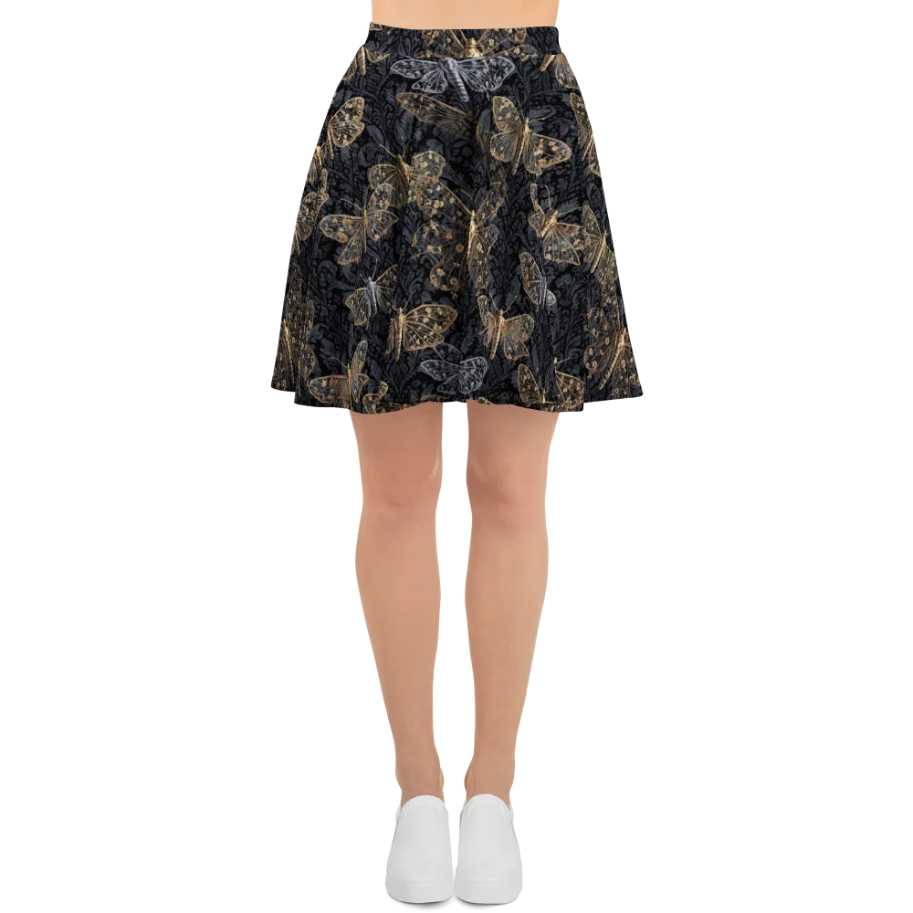 Gilded Nightwing on Skater Skirt — Front