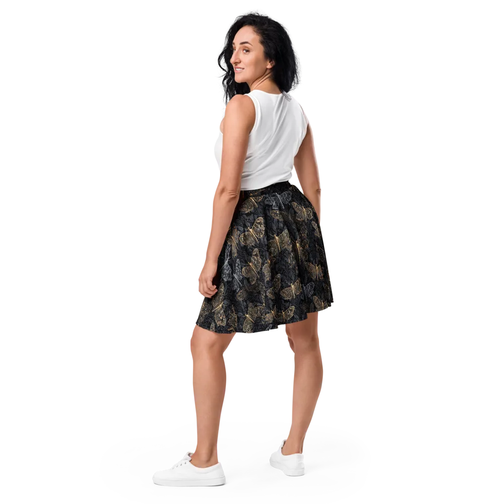 Gilded Nightwing on Skater Skirt — Back