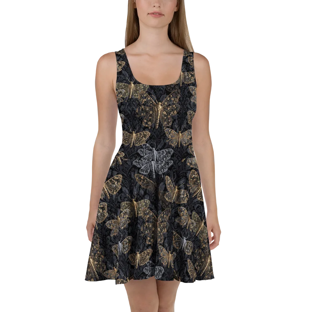Gilded Nightwing on Skater Dress — Front