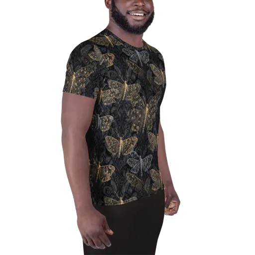 Gilded Nightwing on a Men's Athletic T-Shirt