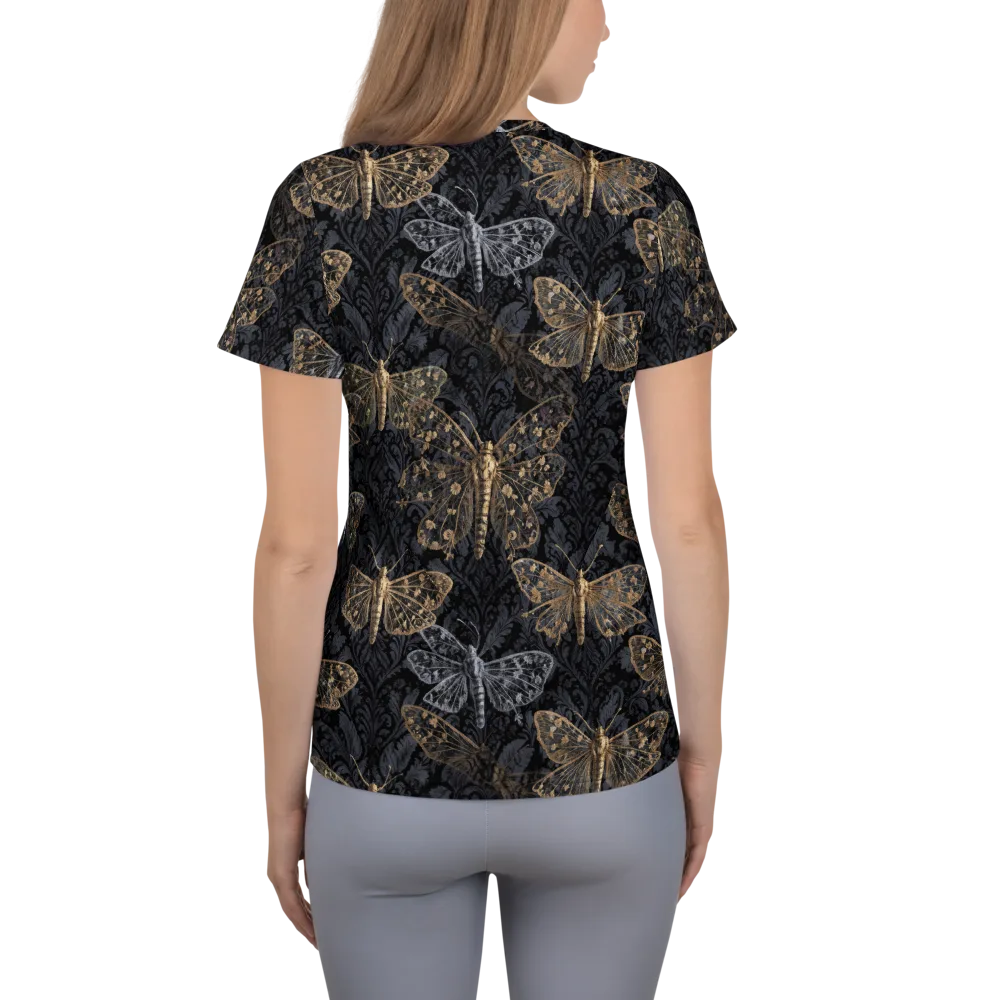 Gilded Nightwing on Women's Athletic T-Shirt — Back