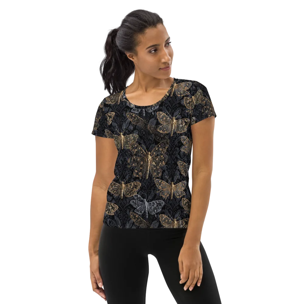 Gilded Nightwing on Women's Athletic T-Shirt — Front