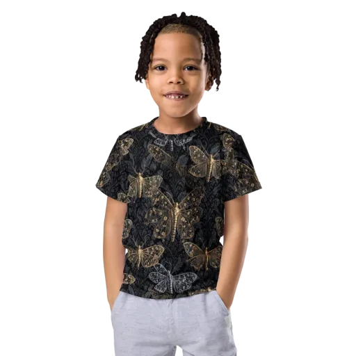 Gilded Nightwing on a Kids Crew Neck T-Shirt