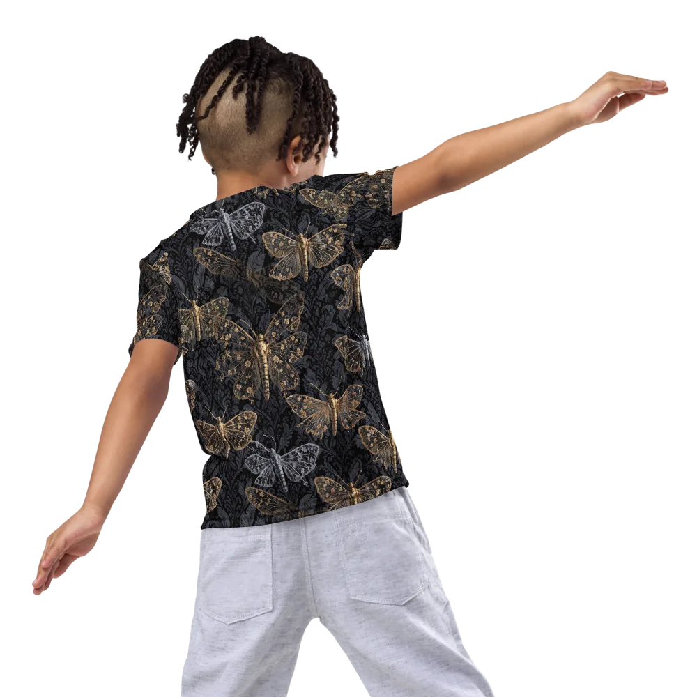 Gilded Nightwing on Kids Crew Neck T-Shirt — Back