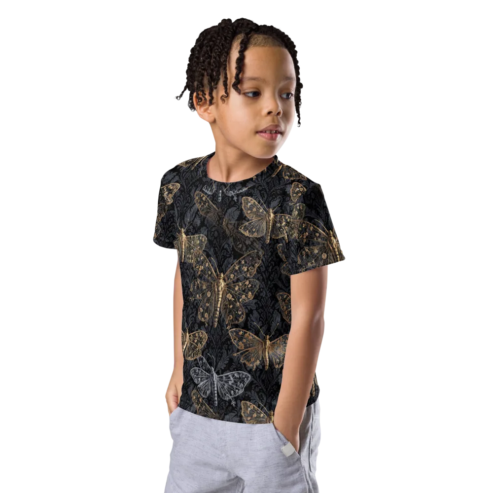 Gilded Nightwing on Kids Crew Neck T-Shirt — Left Front