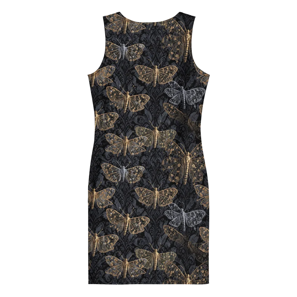 Gilded Nightwing on Bodycon Dress — Back