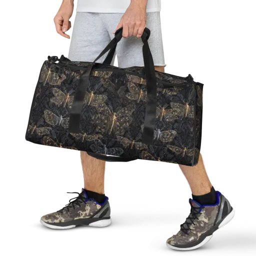 Gilded Nightwing on a Duffle Bag
