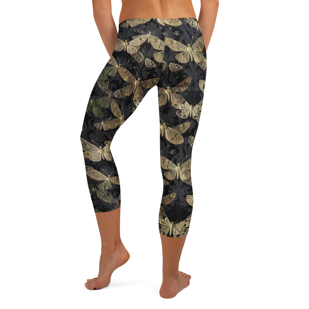 Midnight Mothery on Capri Leggings — Back