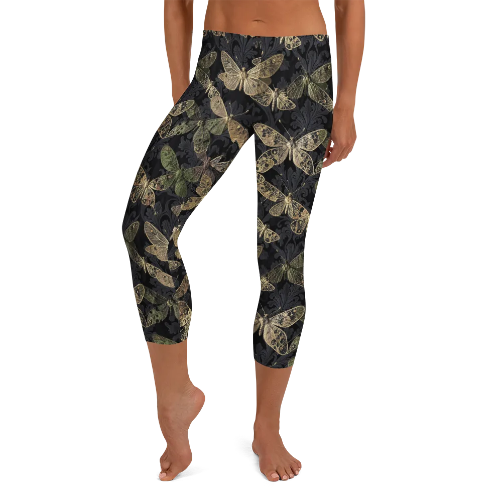 Midnight Mothery on Capri Leggings — Front