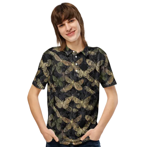 Midnight Mothery on a Men's Slim Fit Polo Shirt