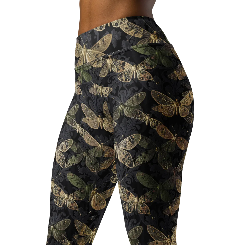 Midnight Mothery on Yoga Leggings — Left Front