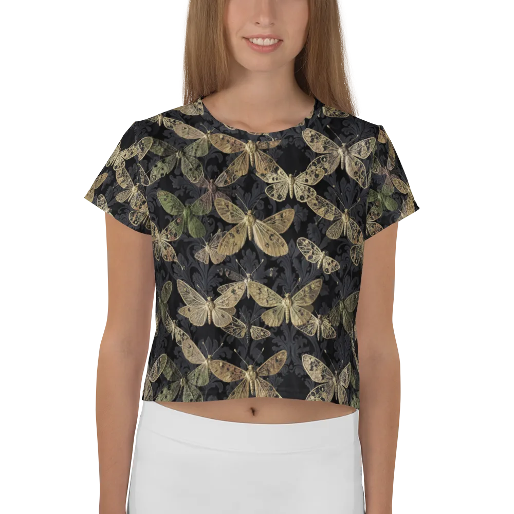 Midnight Mothery on Crop Tee — Front