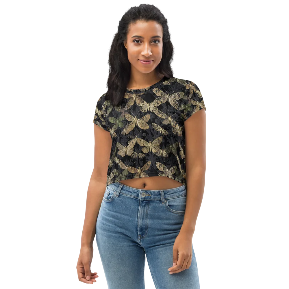 Midnight Mothery on Crop Tee — Front