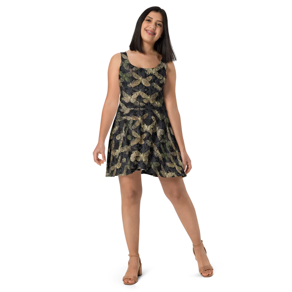 Midnight Mothery on Skater Dress — Front
