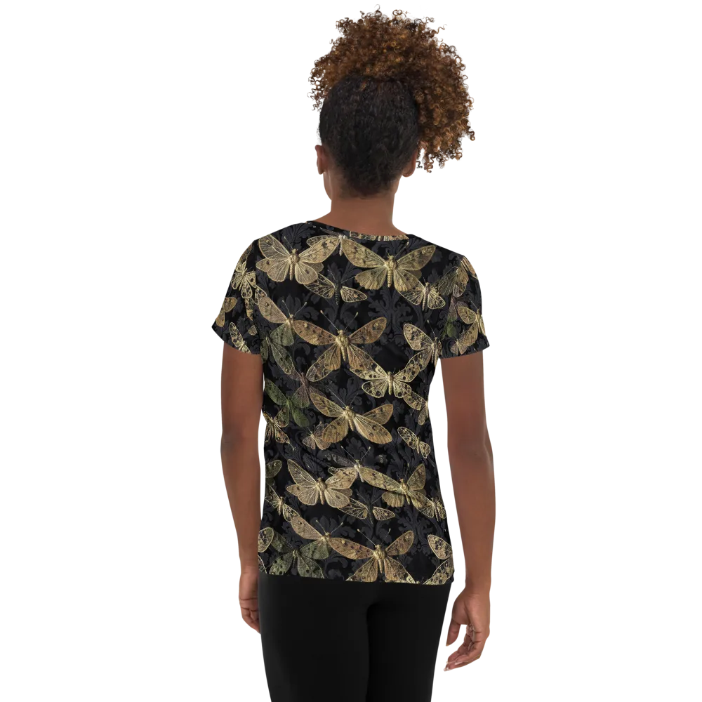 Midnight Mothery on Women's Athletic T-Shirt — Back