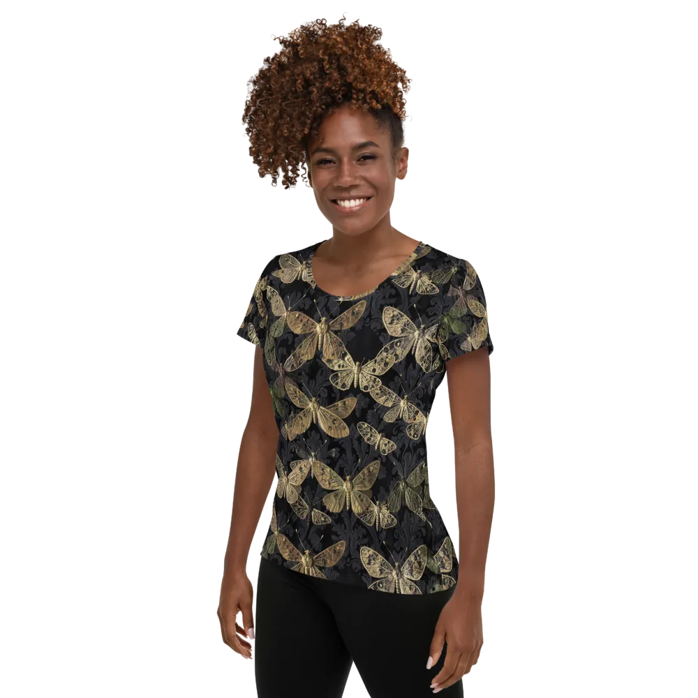 Midnight Mothery on Women's Athletic T-Shirt — Left