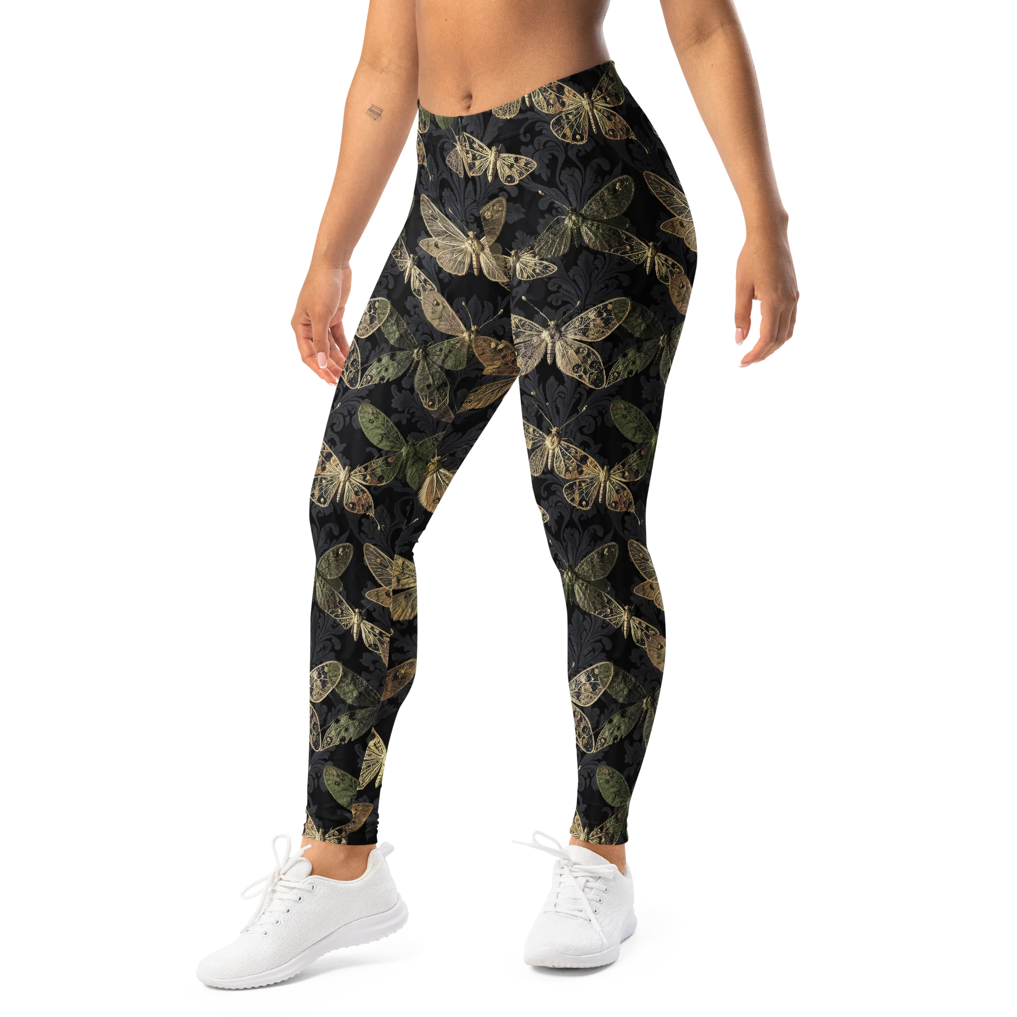 Midnight Mothery on Leggings — Left Front