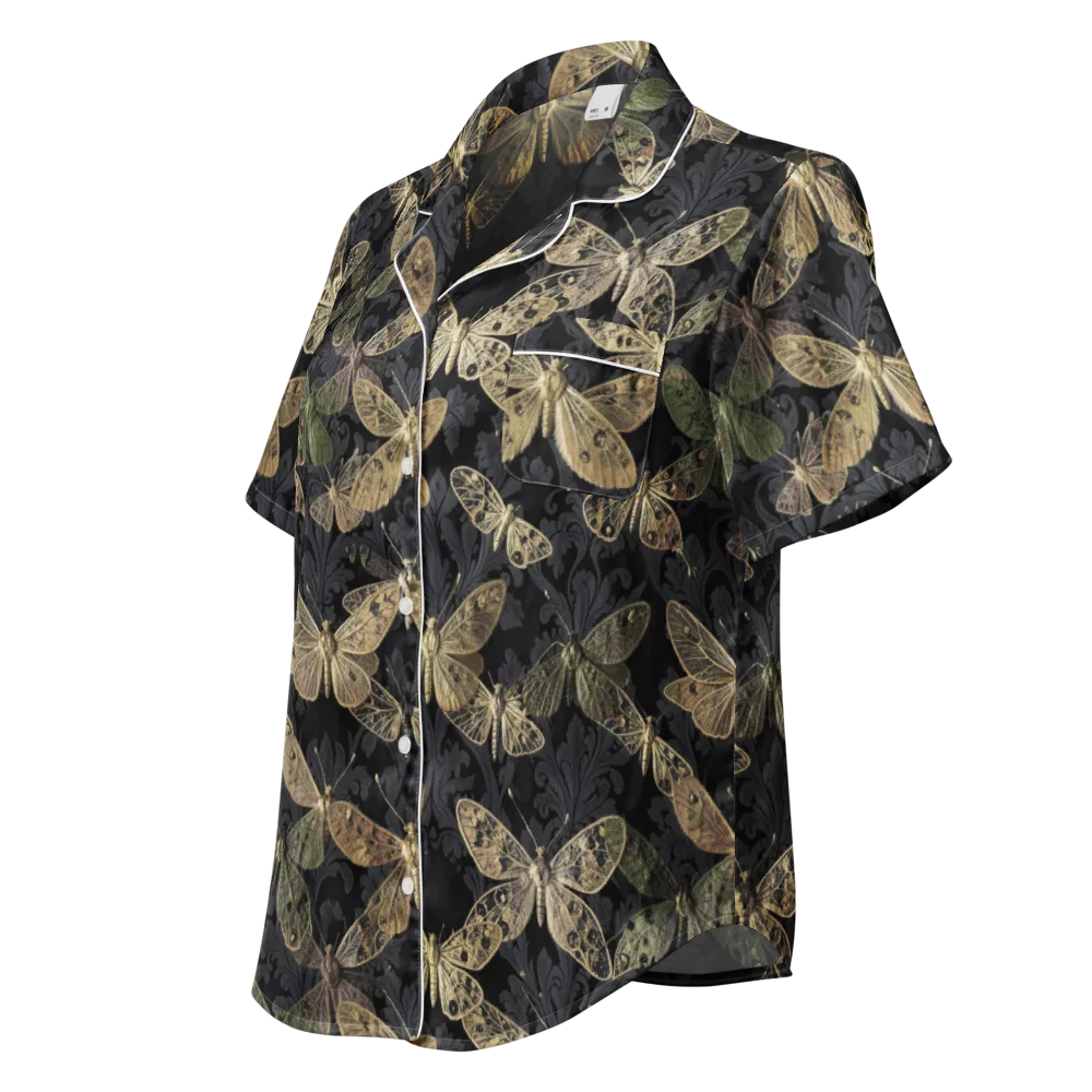 Midnight Mothery on Women's Short Sleeve Pajama Top — Left Front