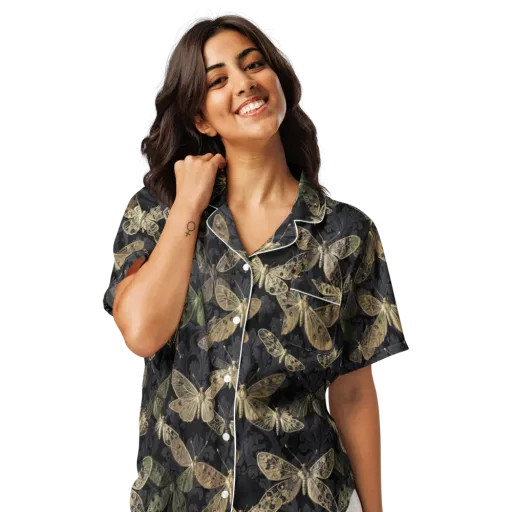 Midnight Mothery on a Women's Short Sleeve Pajama Top