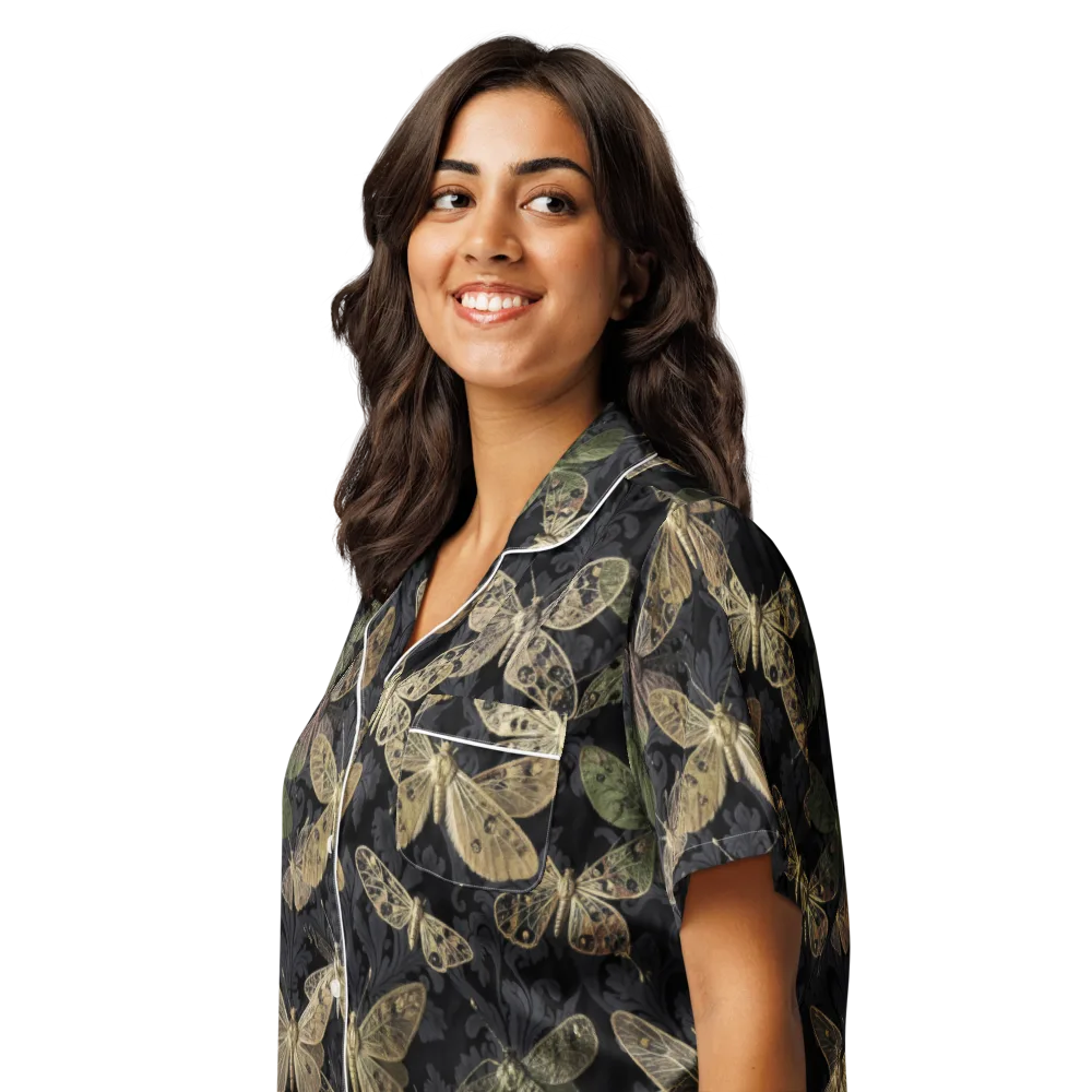 Midnight Mothery on Women's Short Sleeve Pajama Top — Left Front