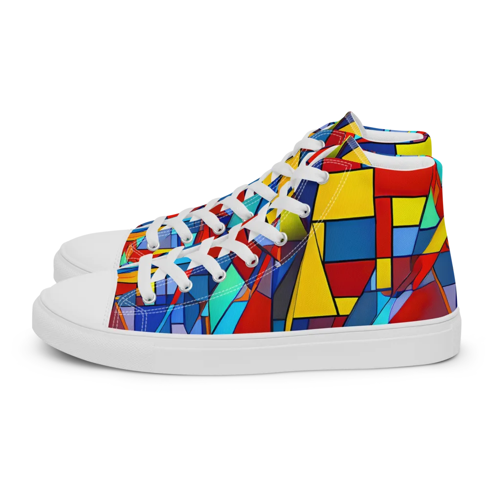 Neoplastique on Men's High Top Canvas Shoes — Left