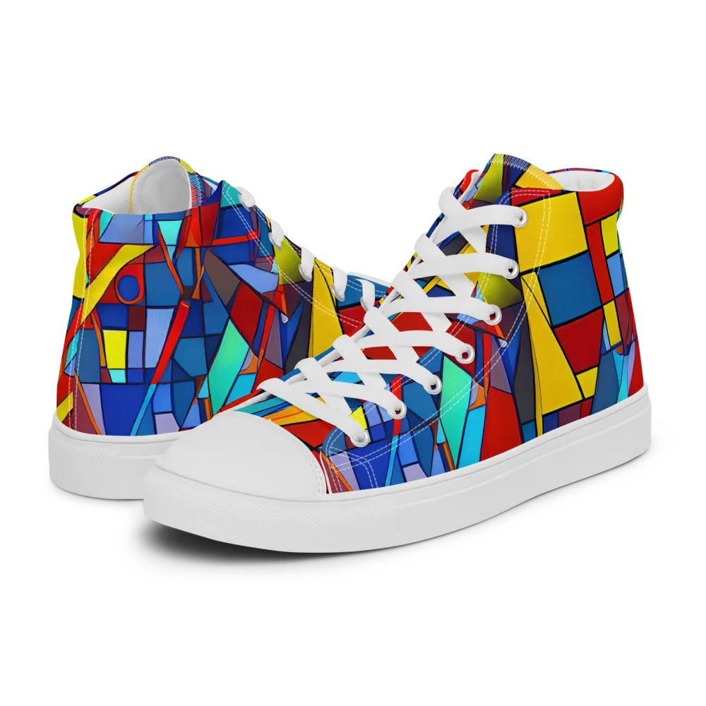 Neoplastique on Men's High Top Canvas Shoes — Left
