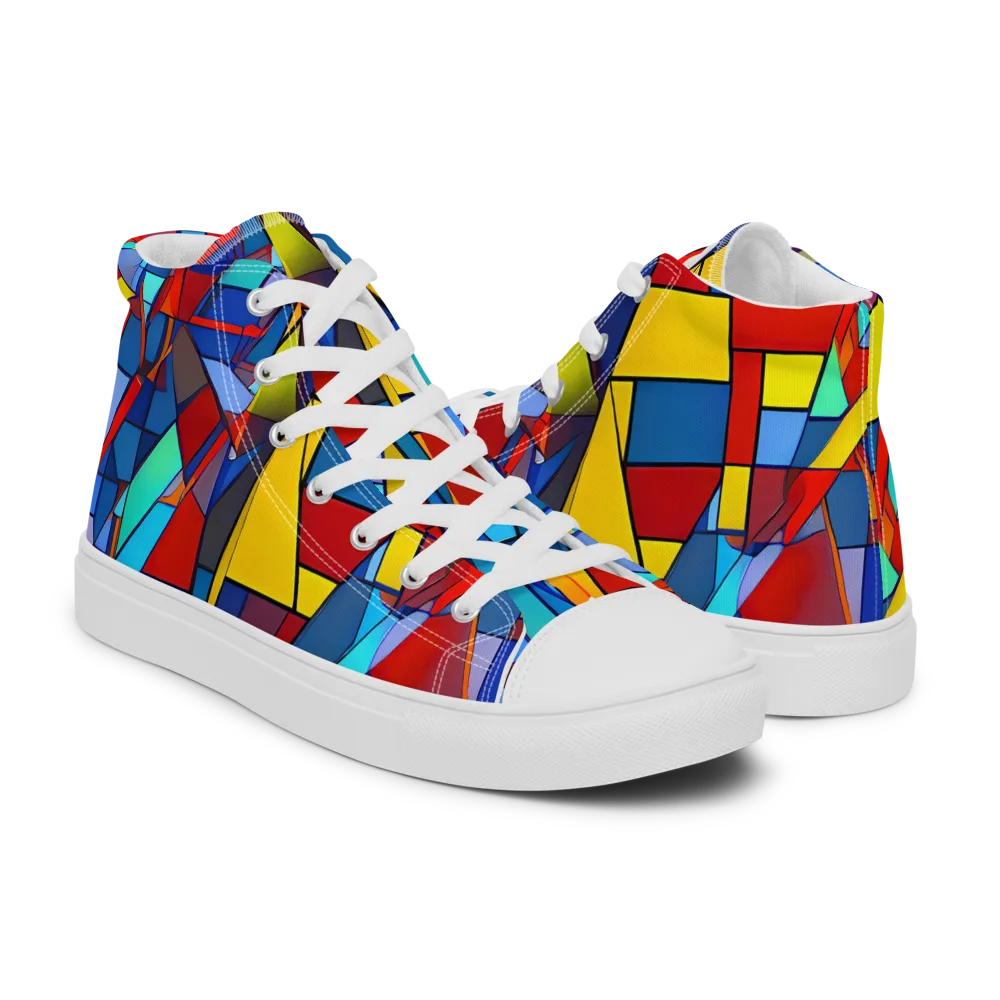 Neoplastique on Men's High Top Canvas Shoes — Right