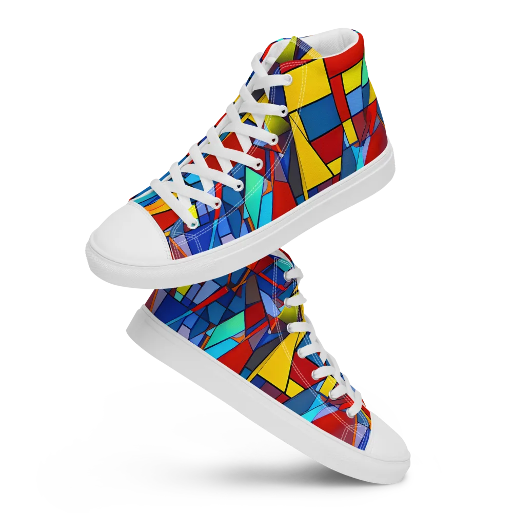 Neoplastique on Men's High Top Canvas Shoes — Front