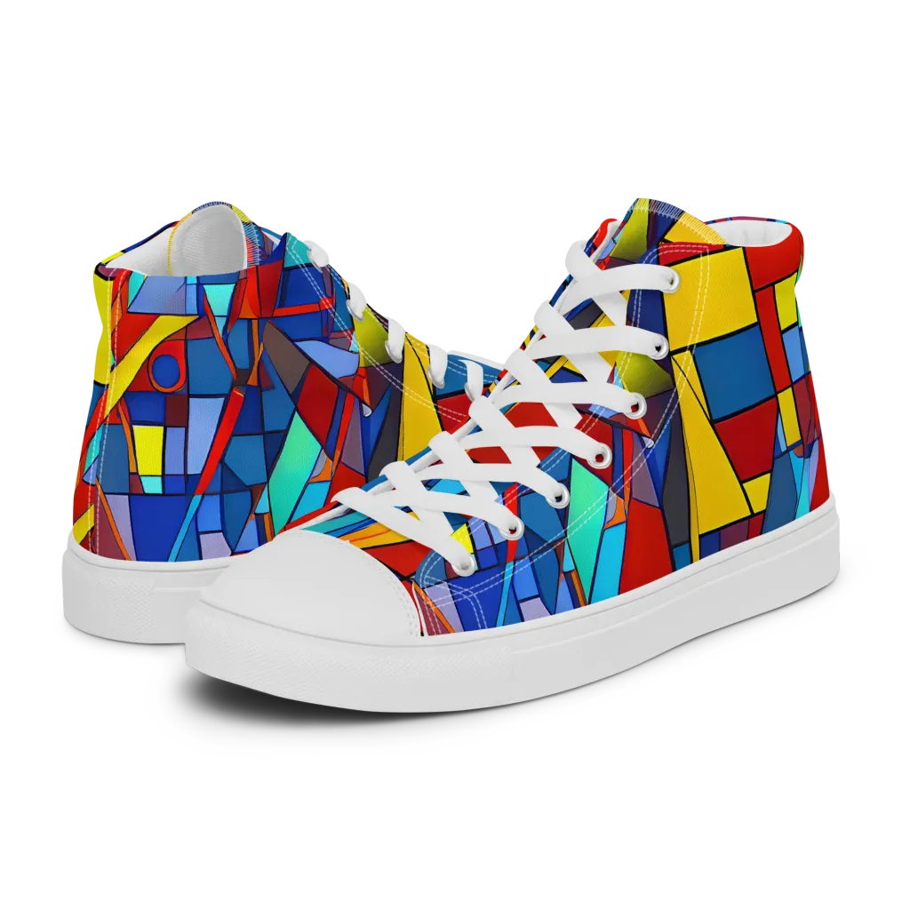 Neoplastique on Women's High Top Canvas Shoes — Left