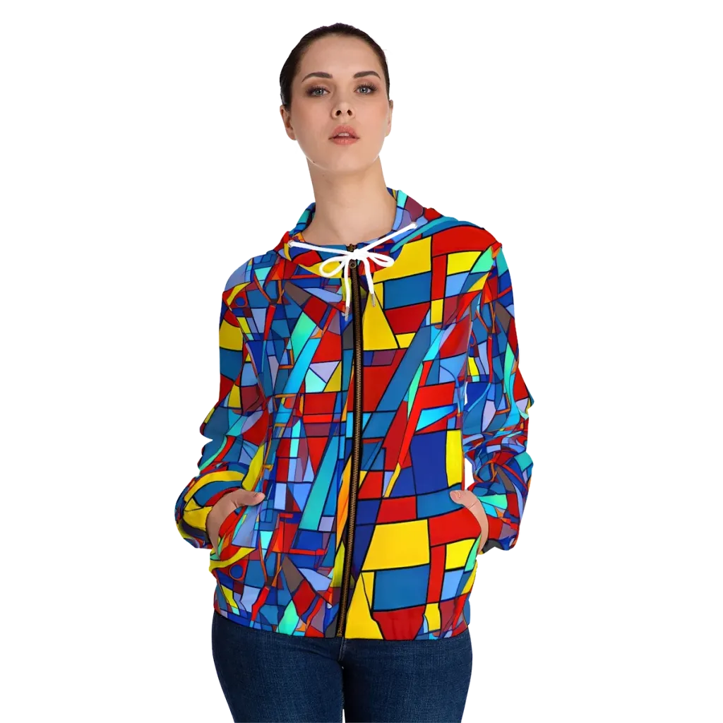Neoplastique on Women's Full-Zip Hoodie — Front On Person