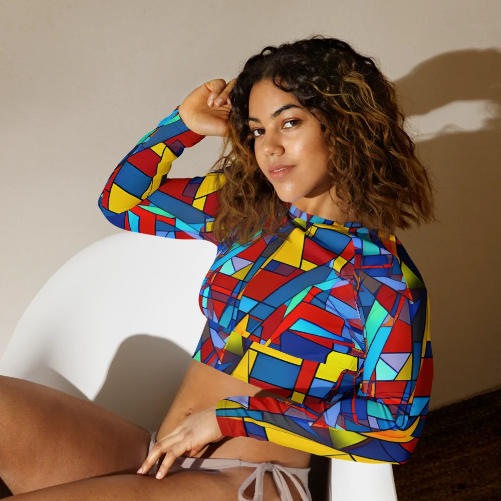 Neoplastique on Long Sleeve Crop Top — Left Front