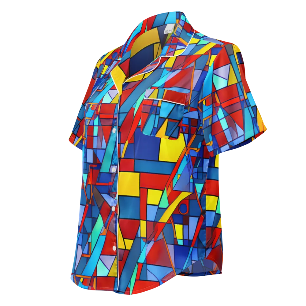 Neoplastique on Women's Short Sleeve Pajama Top — Left Front
