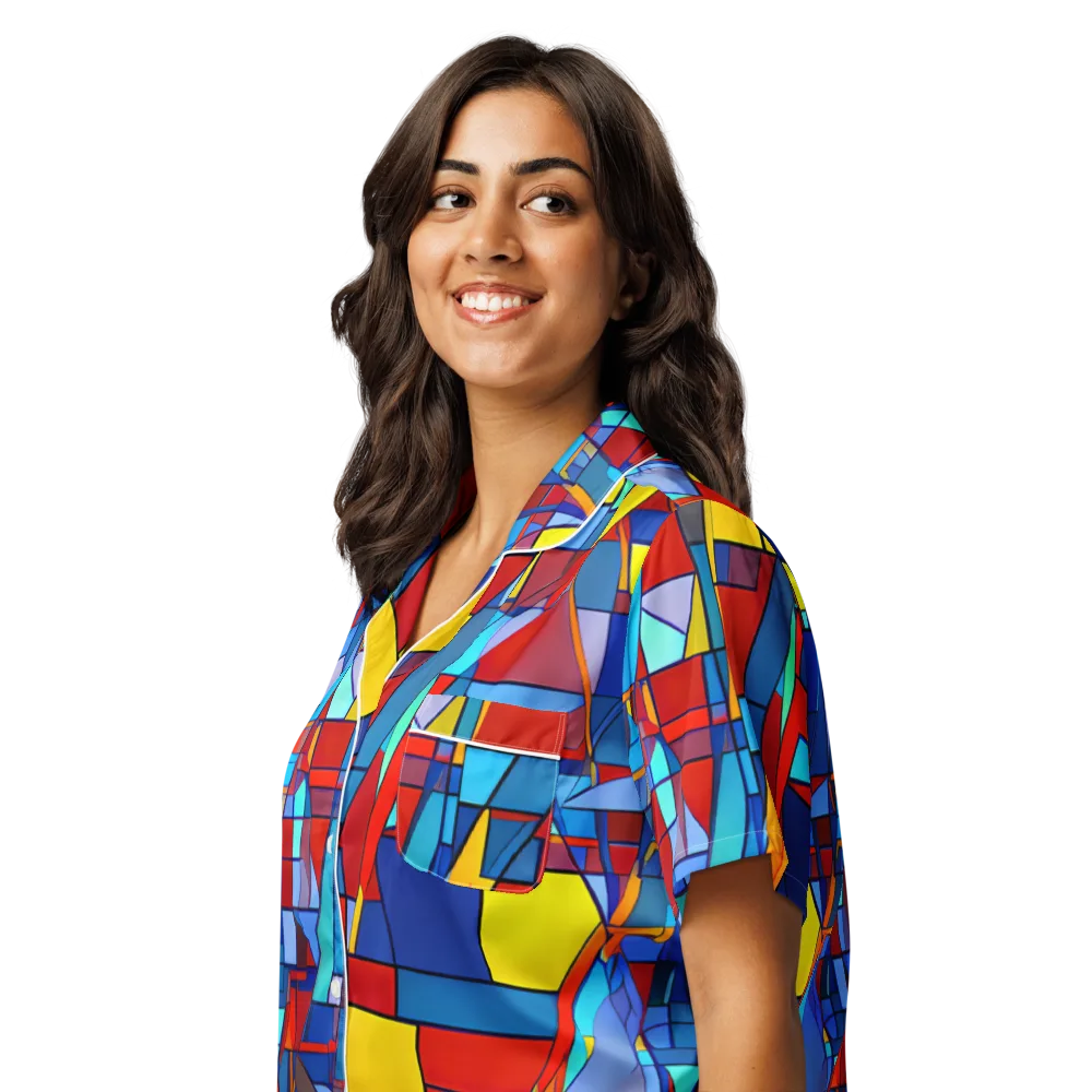 Neoplastique on Women's Short Sleeve Pajama Top — Left Front