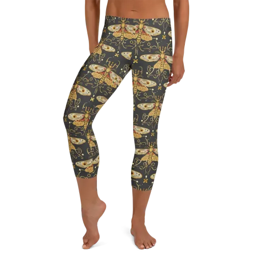 Nocturne Moth on a Capri Leggings