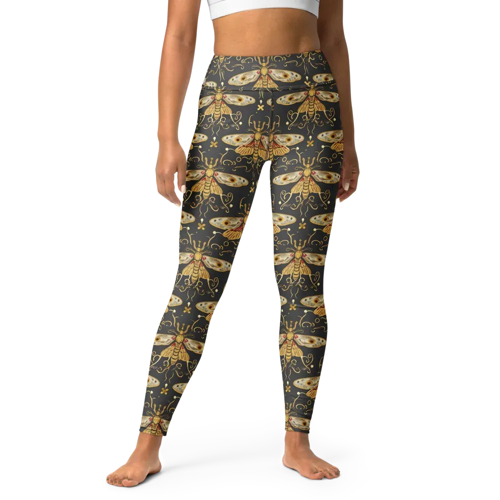 Nocturne Moth on Yoga Leggings — Front