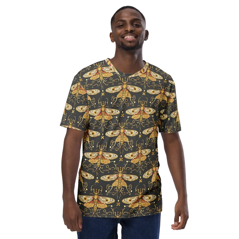 Nocturne Moth on Men's Crew Neck T-Shirt — Front