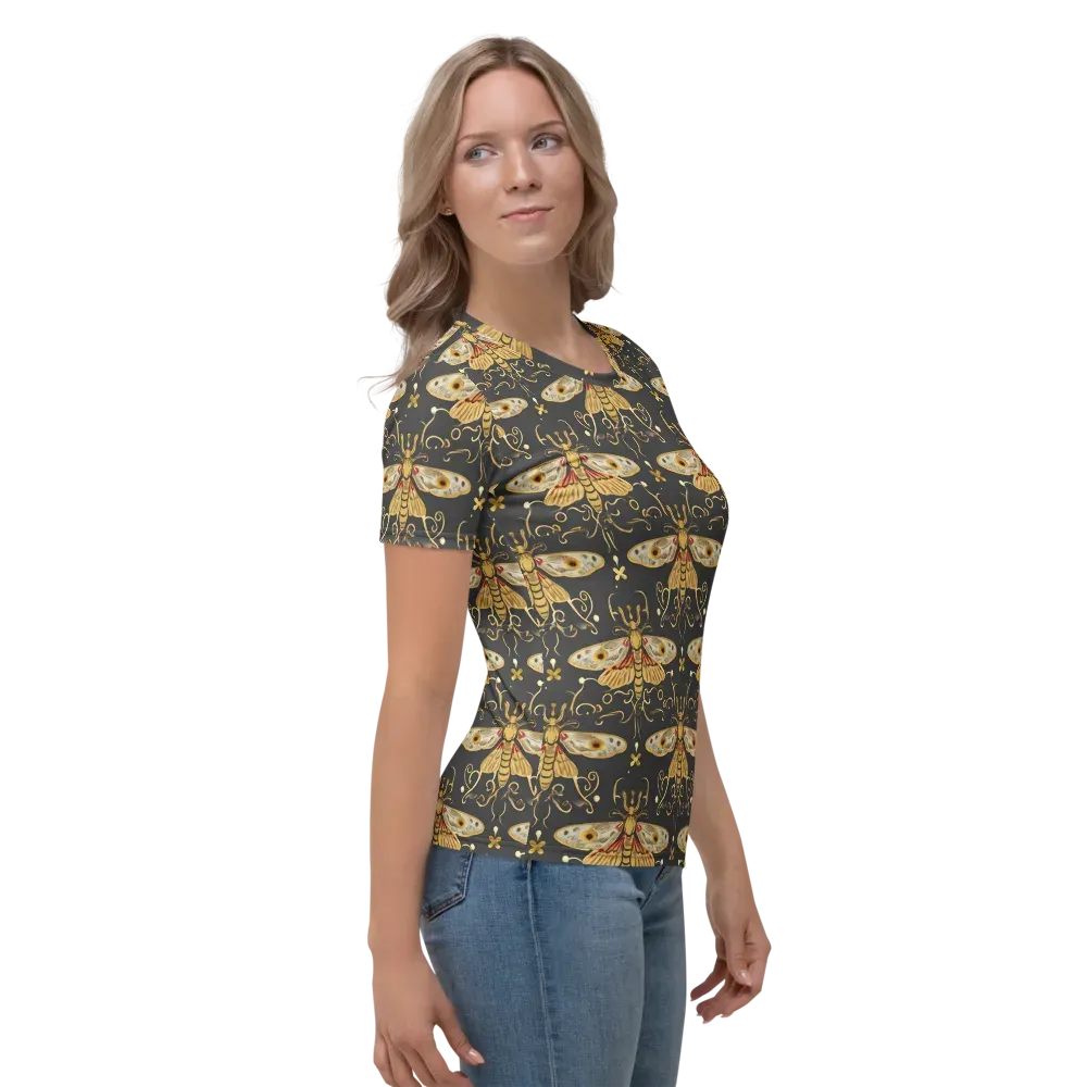 Nocturne Moth on Women's Crew Neck T-Shirt — Right