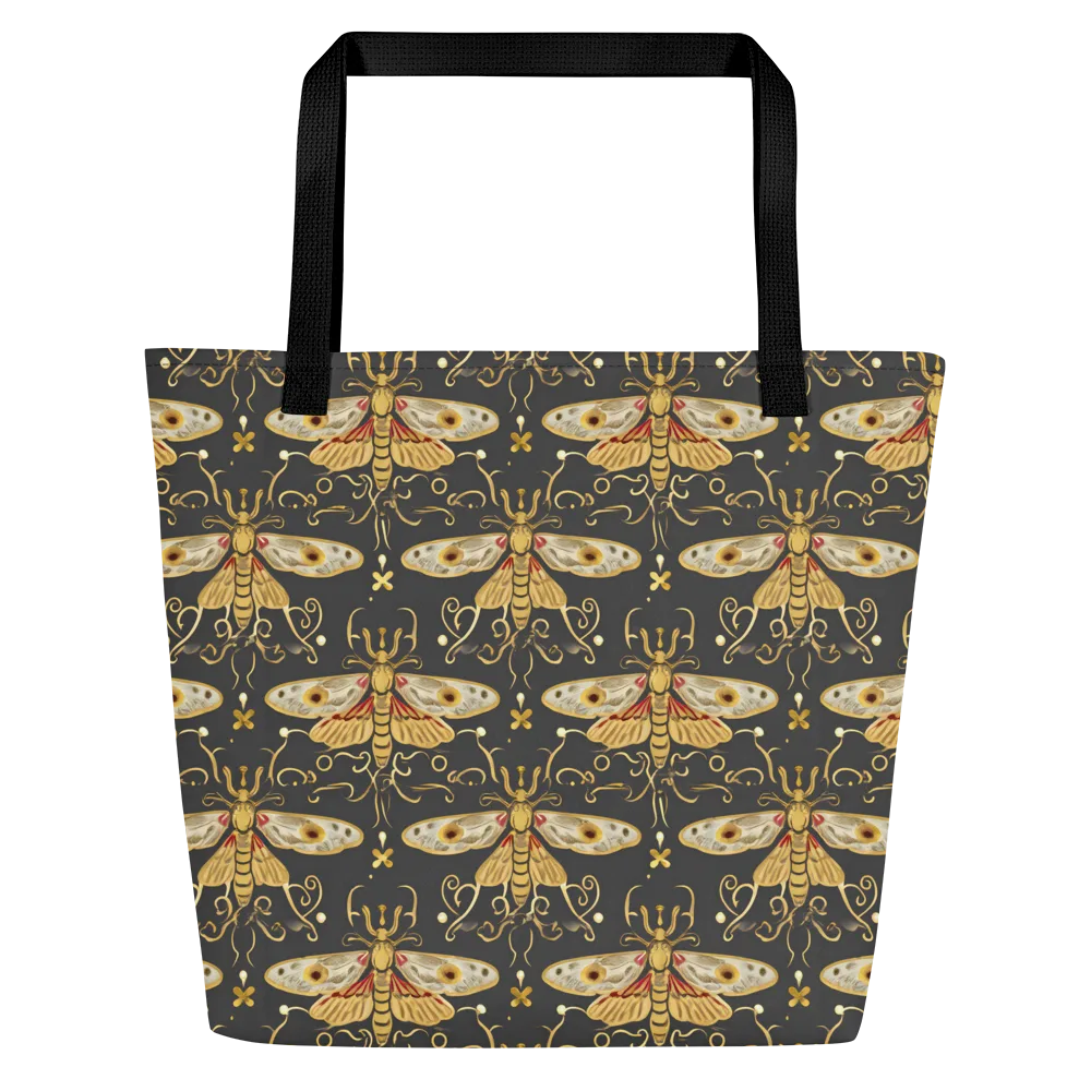 Nocturne Moth on Large Tote Bag W/ Pocket — Front