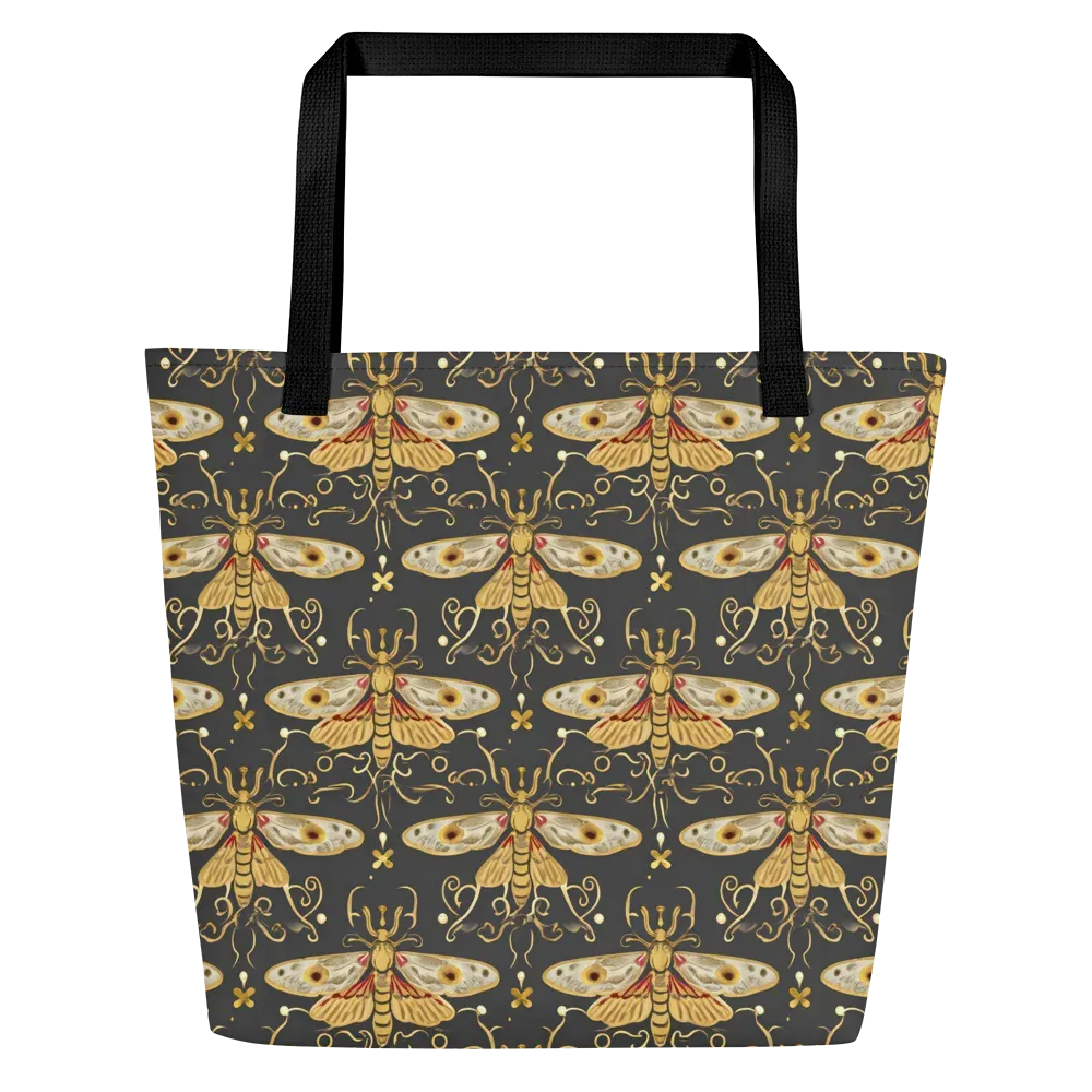 Nocturne Moth on Large Tote Bag W/ Pocket — Front