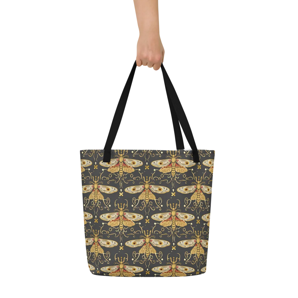 Nocturne Moth on Large Tote Bag W/ Pocket — Front