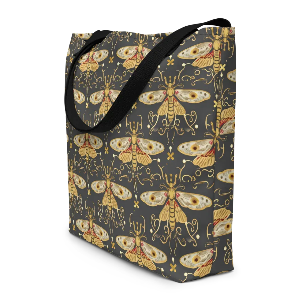 Nocturne Moth on Large Tote Bag W/ Pocket — Front
