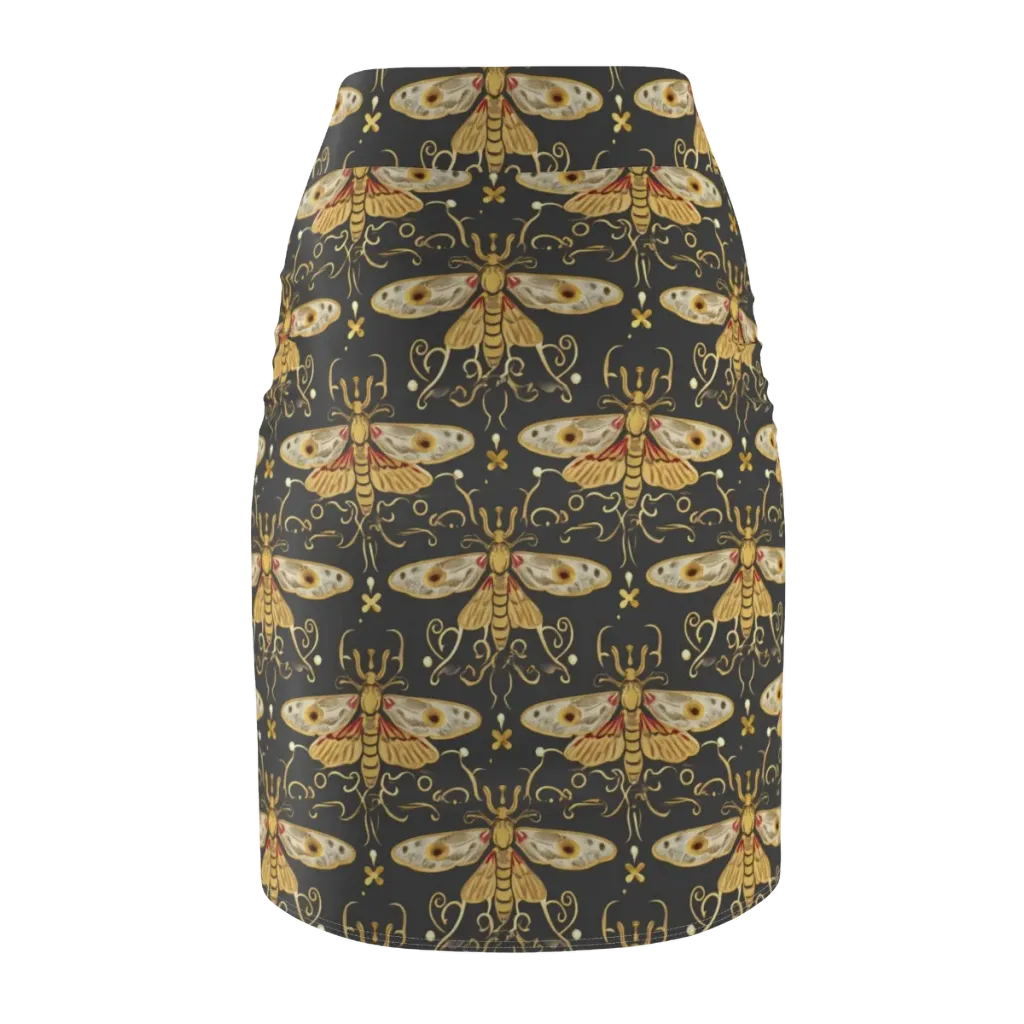 Nocturne Moth on Pencil Skirt — Back