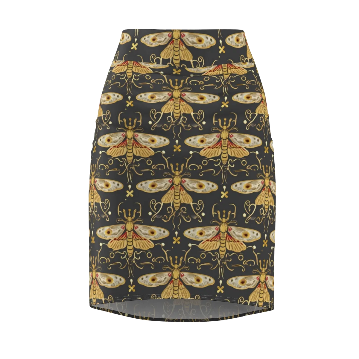 Nocturne Moth on Pencil Skirt — Front
