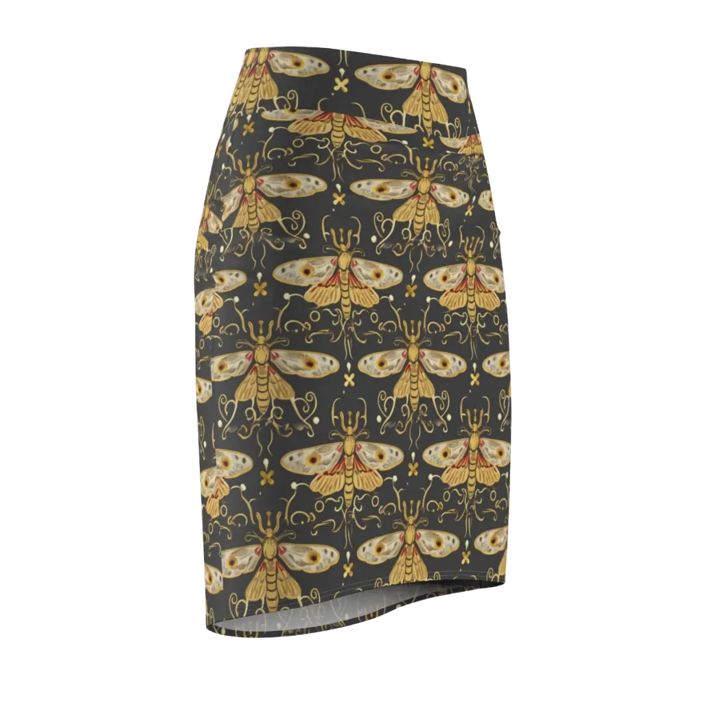 Nocturne Moth on Pencil Skirt — Front Side