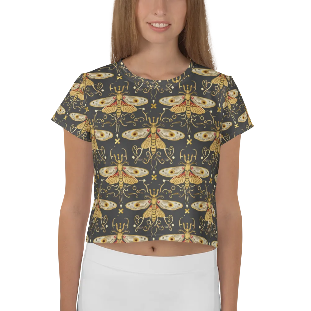 Nocturne Moth on Crop Tee — Front
