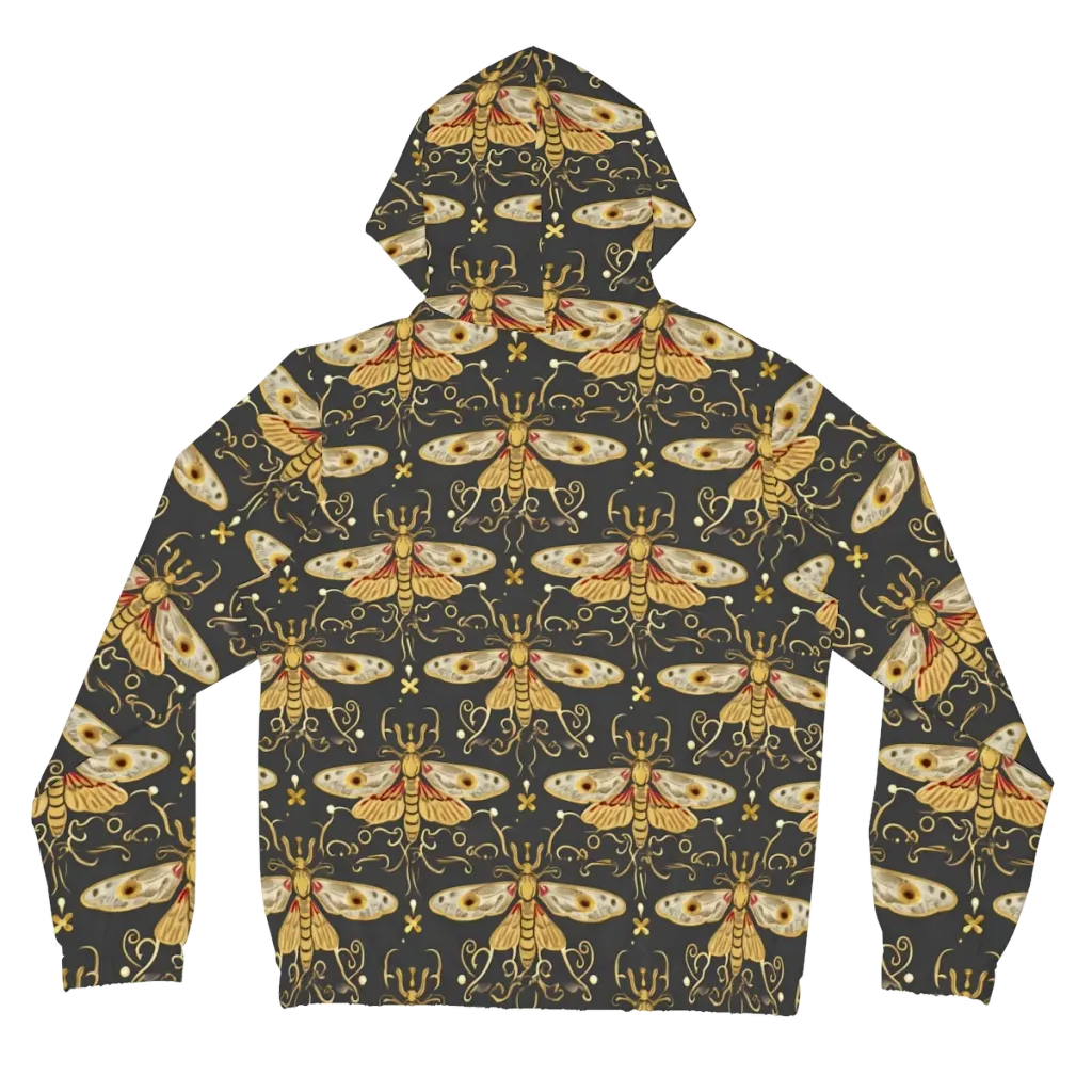 Nocturne Moth on Women's Full-Zip Hoodie — Back