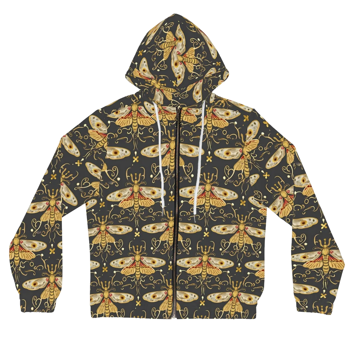 Nocturne Moth on Women's Full-Zip Hoodie — Front