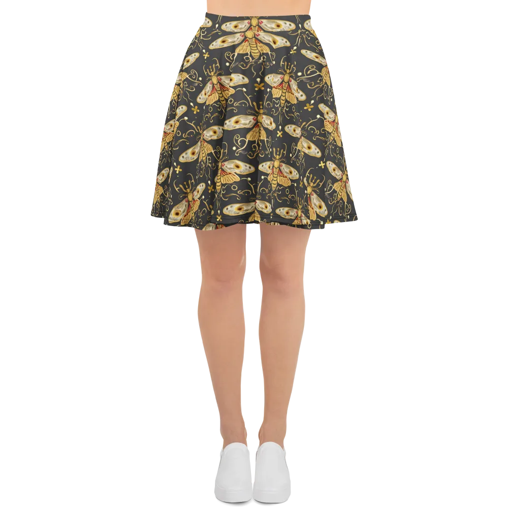 Nocturne Moth on Skater Skirt — Front