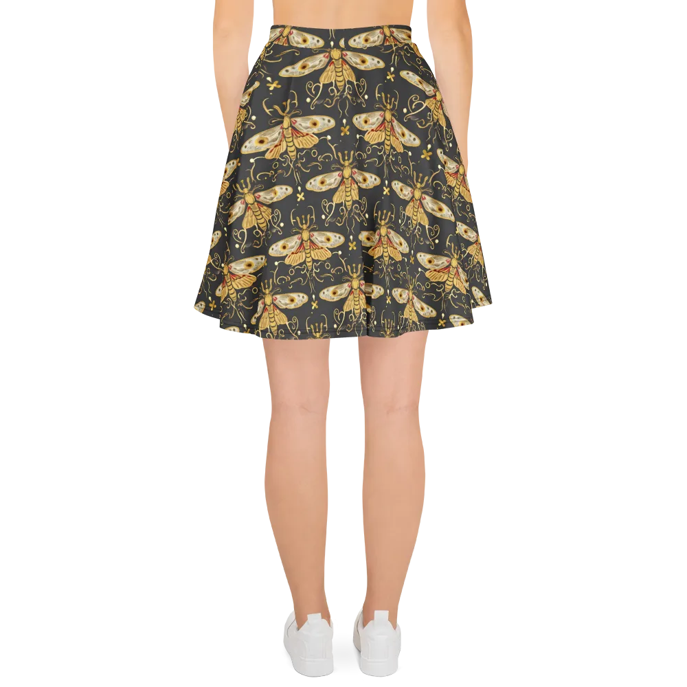 Nocturne Moth on Skater Skirt — Back